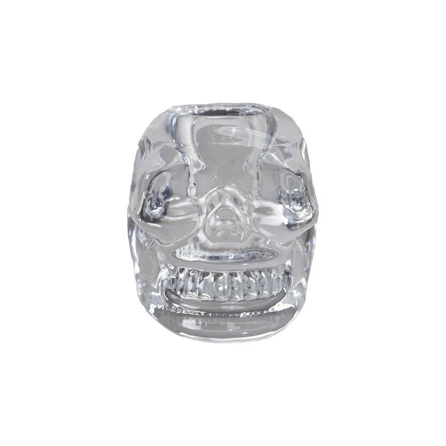 Glass Skull Shaped Taper Holder - Something Splendid Co.