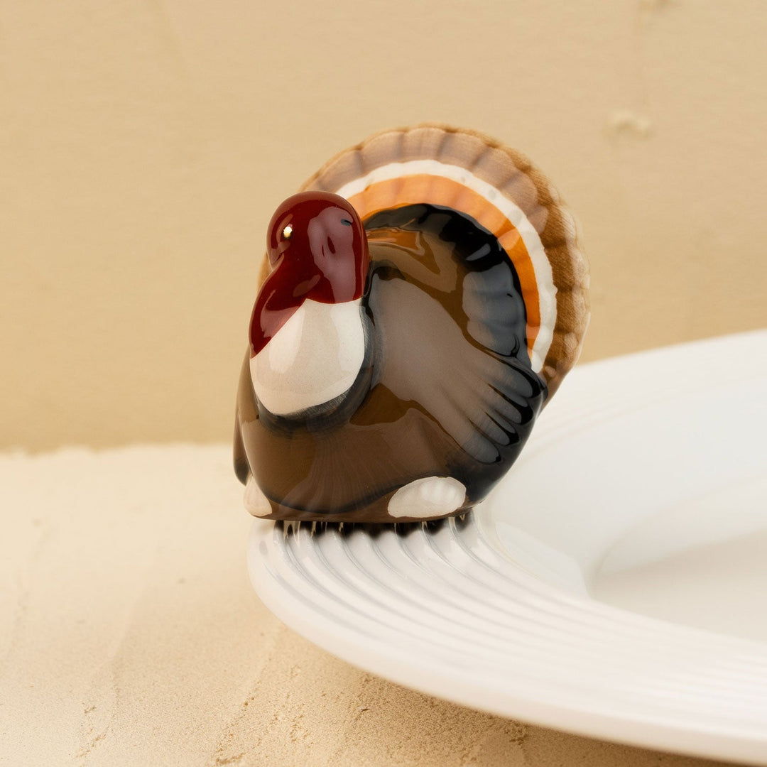 Gobble Gobble Mini by Nora Fleming — hand-painted ceramic proud Thanksgiving turkey