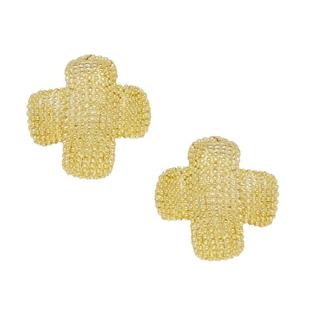 Gold Textured Texas X's Earrings - Something Splendid Co.