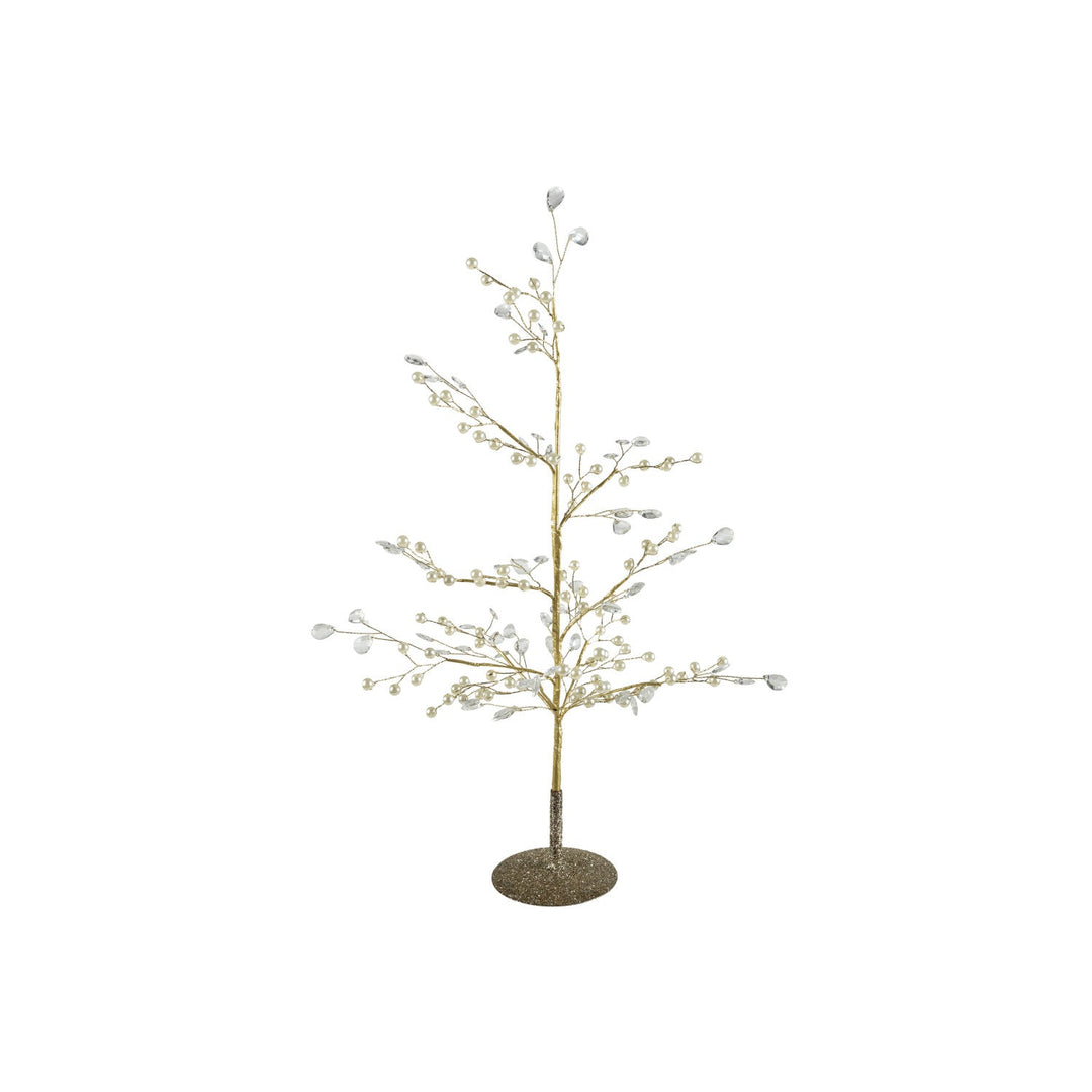 Gold Wire Tree with Faux Pearls and Glitter Base - Something Splendid Co.