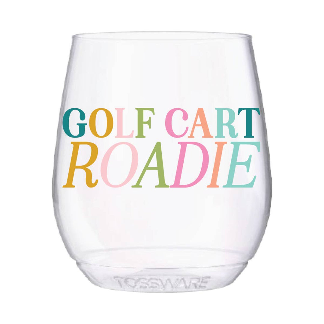 Golf Cart Roadie 14oz Stemless Wine Tossware - Something Splendid Co.