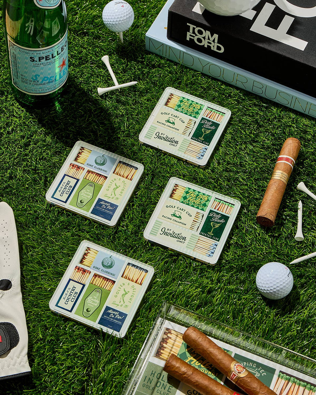 Golf Matchbook Coasters - Something Splendid Co.