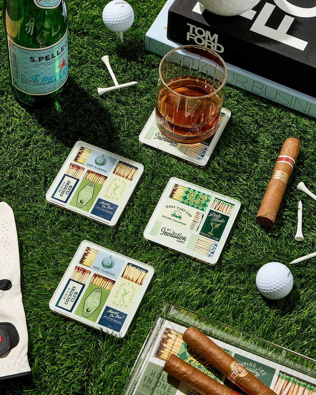 Golf Matchbook Coasters - Something Splendid Co.