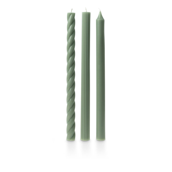Green Assorted Taper Candles - 3 Pack - Something Splendid Co.