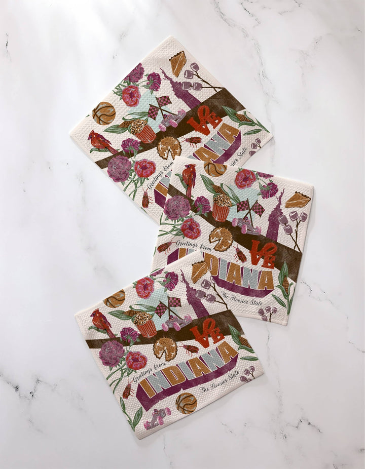 Greetings From Indiana Dishcloth Set - Something Splendid Co.
