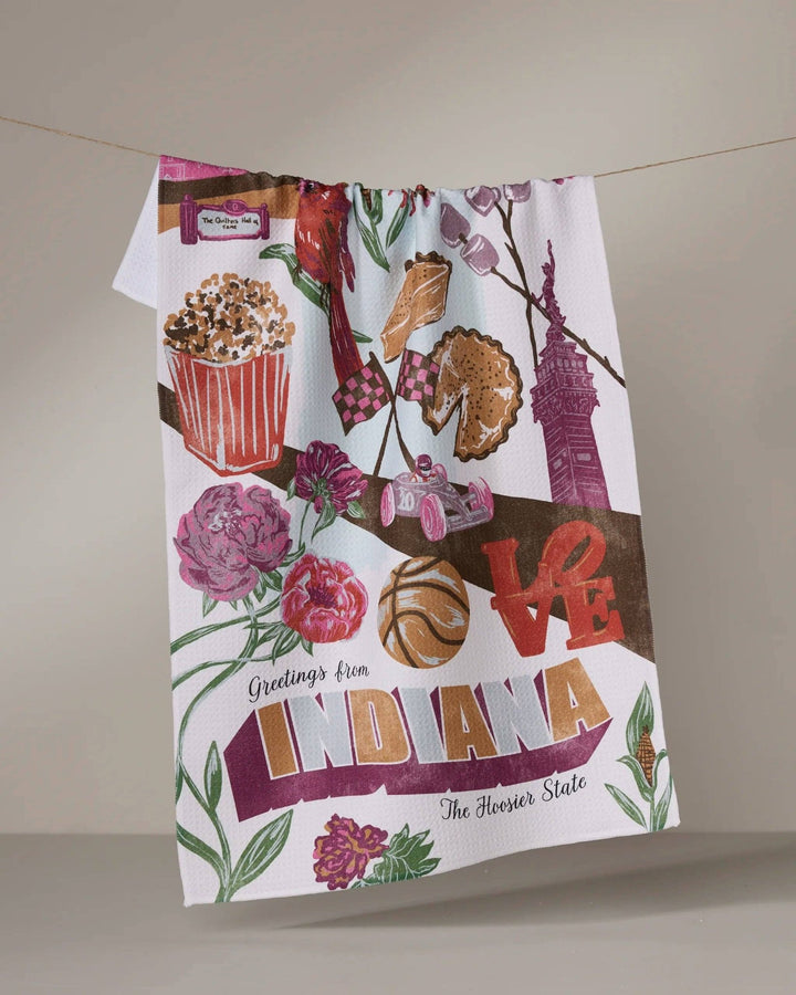 Greetings From Indiana Tea Towel - Something Splendid Co.