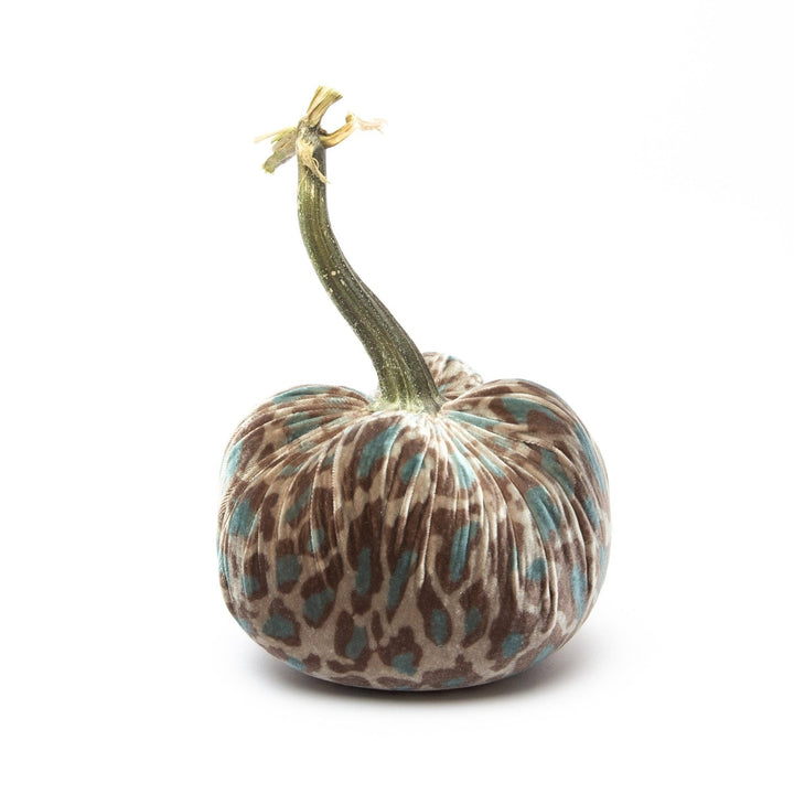 Greige Leopard Silk Velvet Pumpkin - Something Splendid Co.