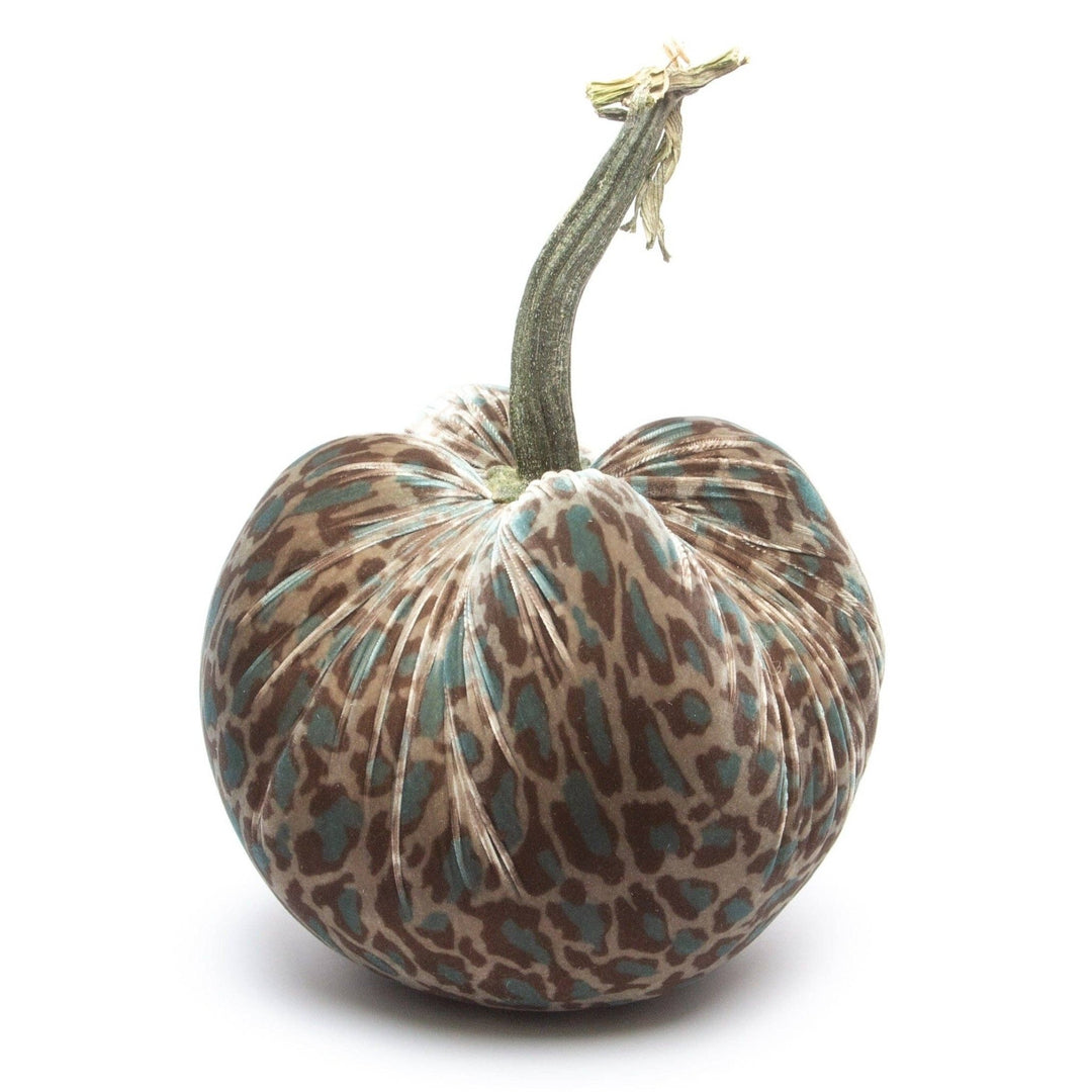 Greige Leopard Silk Velvet Pumpkin - Something Splendid Co.