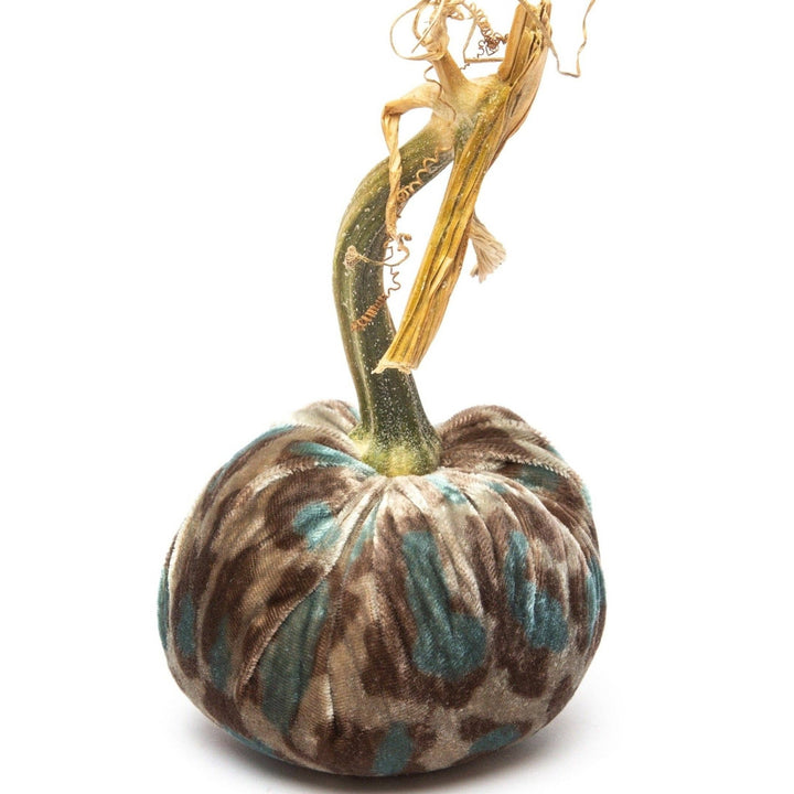 Greige Leopard Silk Velvet Pumpkin - Something Splendid Co.