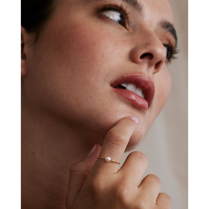 Grit Dainty Pearl Ring | Vermeil Gold - Something Splendid Co.