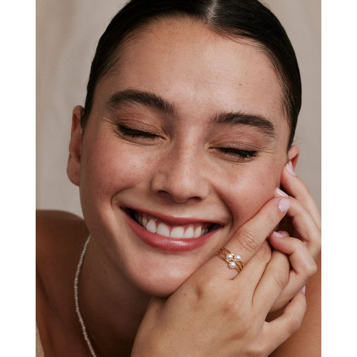 Grit Dainty Pearl Ring | Vermeil Gold - Something Splendid Co.