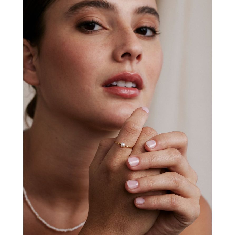 Grit Dainty Pearl Ring | Vermeil Gold - Something Splendid Co.