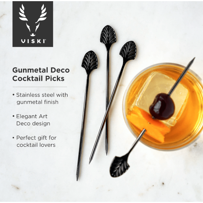 Gunmetal Deco Cocktail Picks by Viski® - Something Splendid Co.