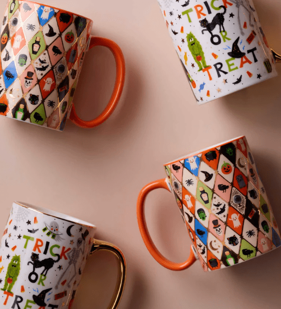 Halloween Argyle Porcelain Mug - Something Splendid Co.