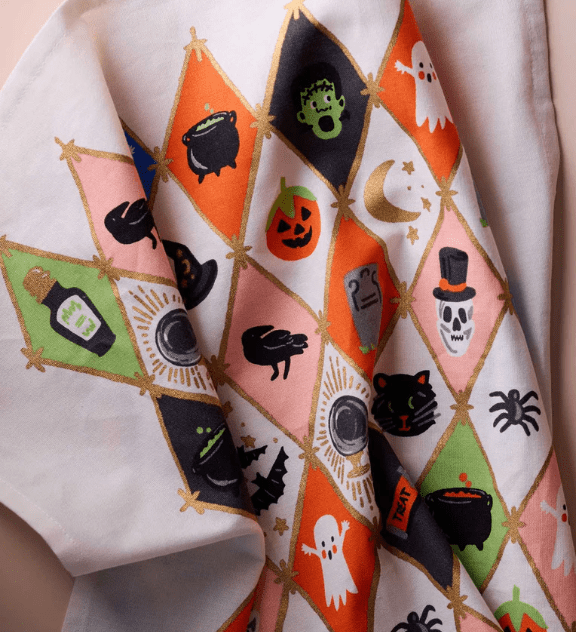 Halloween Argyle Tea Towel - Something Splendid Co.