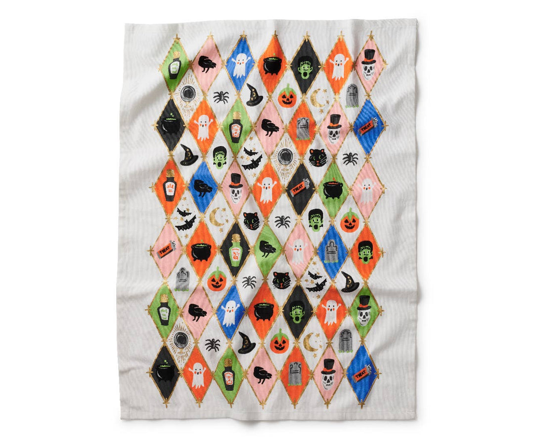 Halloween Argyle Tea Towel - Something Splendid Co.