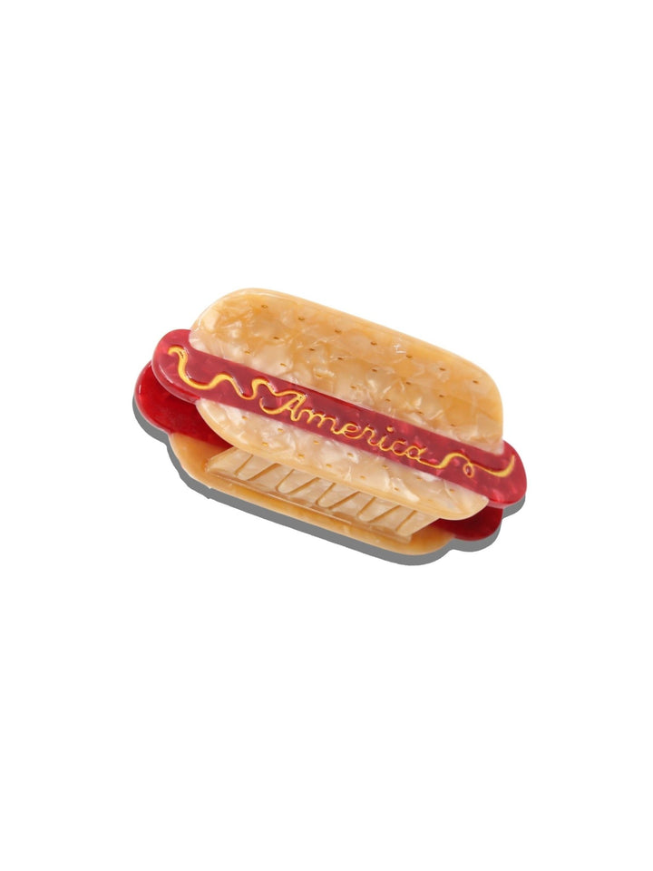 Hand-Painted America Hotdog Claw Clip | Eco-Friendly - Something Splendid Co.