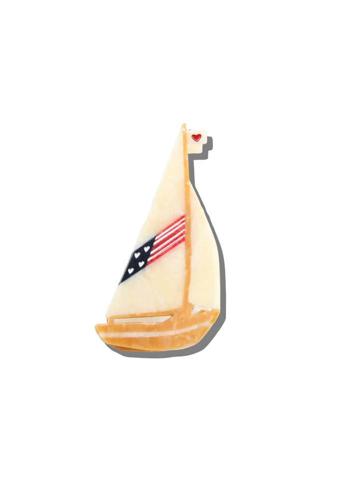 Hand-painted Americana Sailboat Claw Hair Clip | Eco-Friendly - Something Splendid Co.