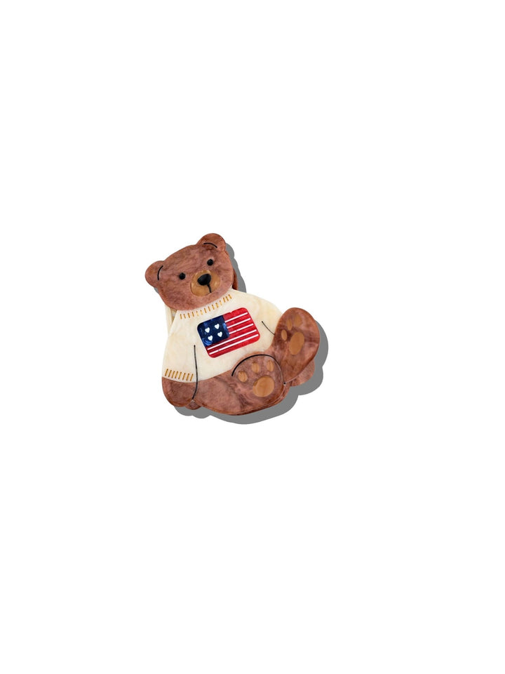 Hand - painted Americana Teddy Bear Claw Hair Clip - Something Splendid Co.