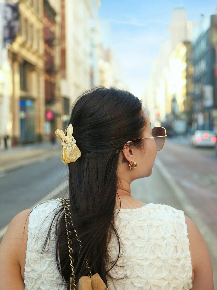 Hand - painted Bunny Claw Hair Clip | Eco - Friendly - Something Splendid Co.