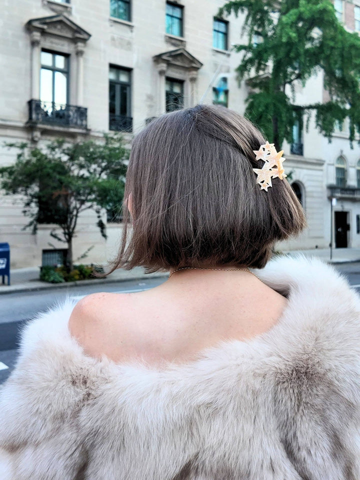 Hand - painted Celestial Stars Claw Hair Clip | Eco - Friendly - Something Splendid Co.