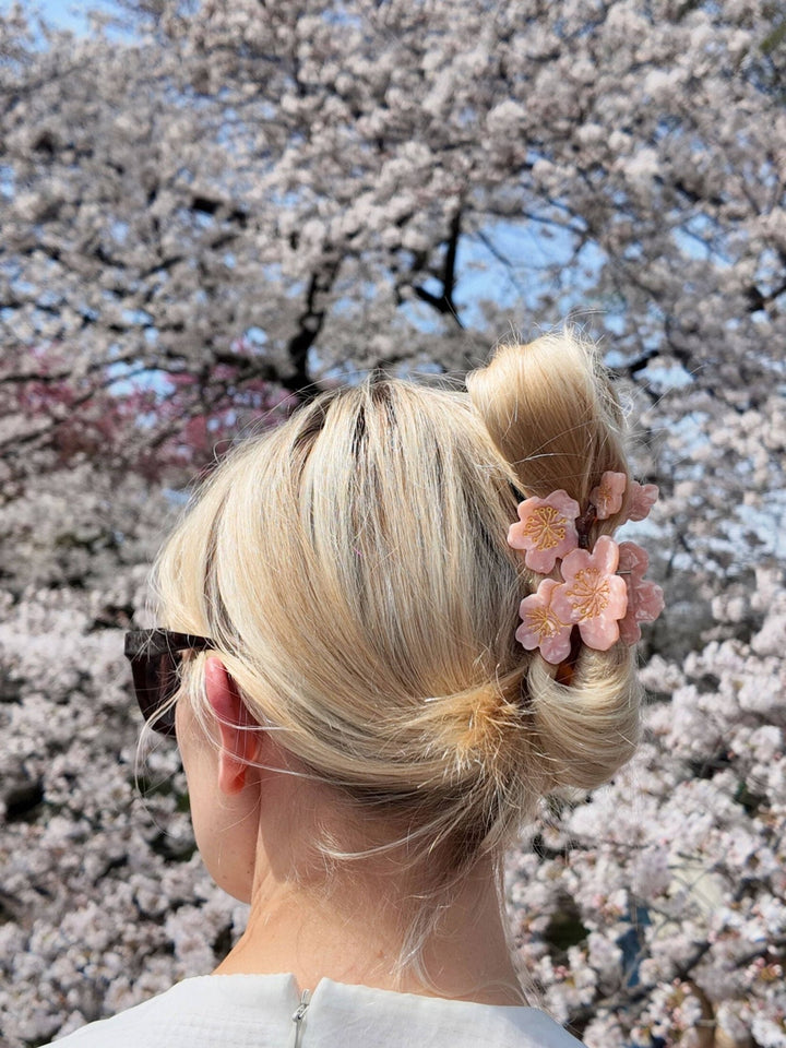 Hand - painted Cherry Blossom Flower Claw Hair Clip | Eco - Friendly - Something Splendid Co.