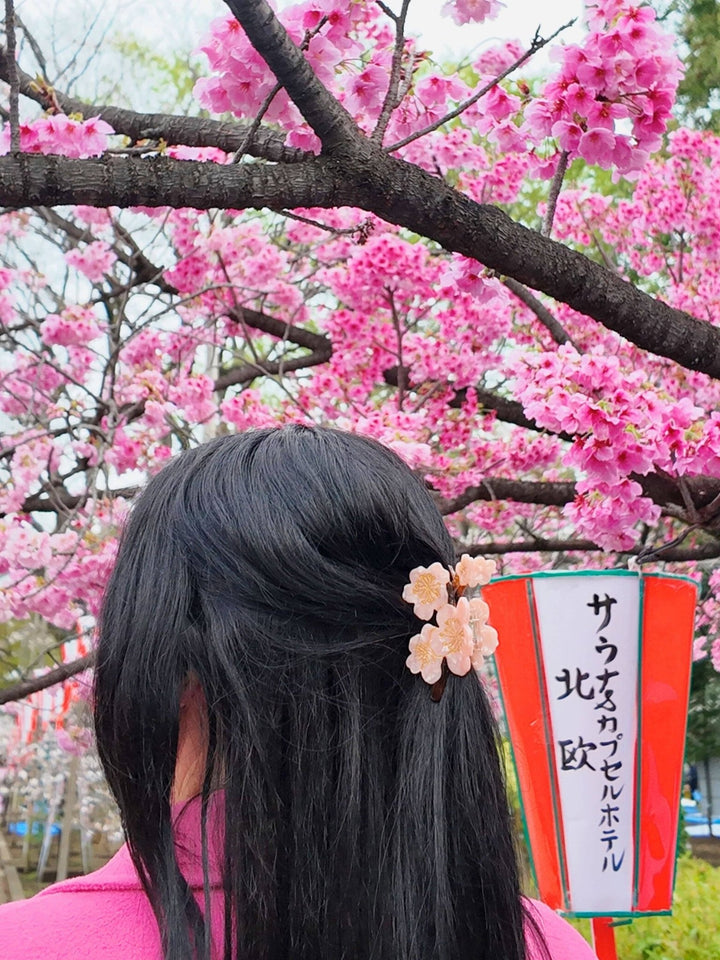 Hand - painted Cherry Blossom Flower Claw Hair Clip | Eco - Friendly - Something Splendid Co.
