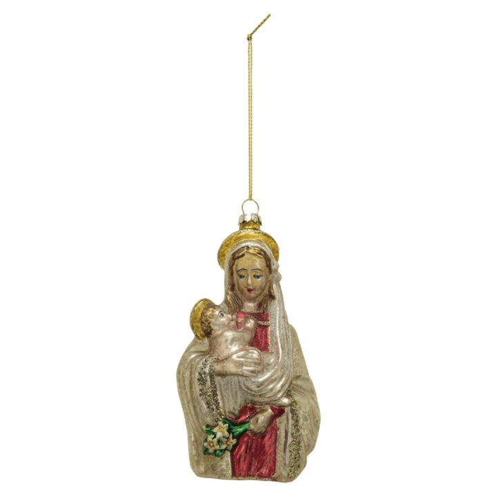 Hand - Painted Glass Virgin Mary & Child Ornament, 2 Styles - Something Splendid Co.