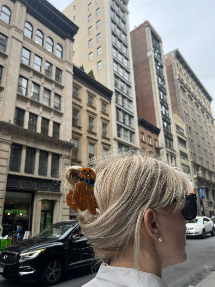 Hand - painted Golden Doodle Dog Claw Hair - Something Splendid Co.