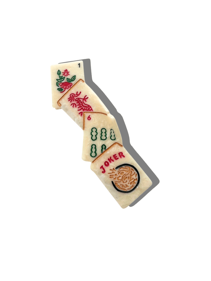 Hand - painted Mahjong Claw Hair Clip | Eco - Friendly - Something Splendid Co.