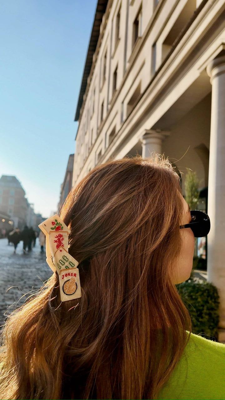 Hand - painted Mahjong Claw Hair Clip | Eco - Friendly - Something Splendid Co.
