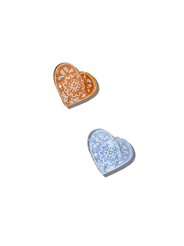 Hand - painted Mini Paisley Heart Claw Hair Clip | Eco - Friendly - Something Splendid Co.