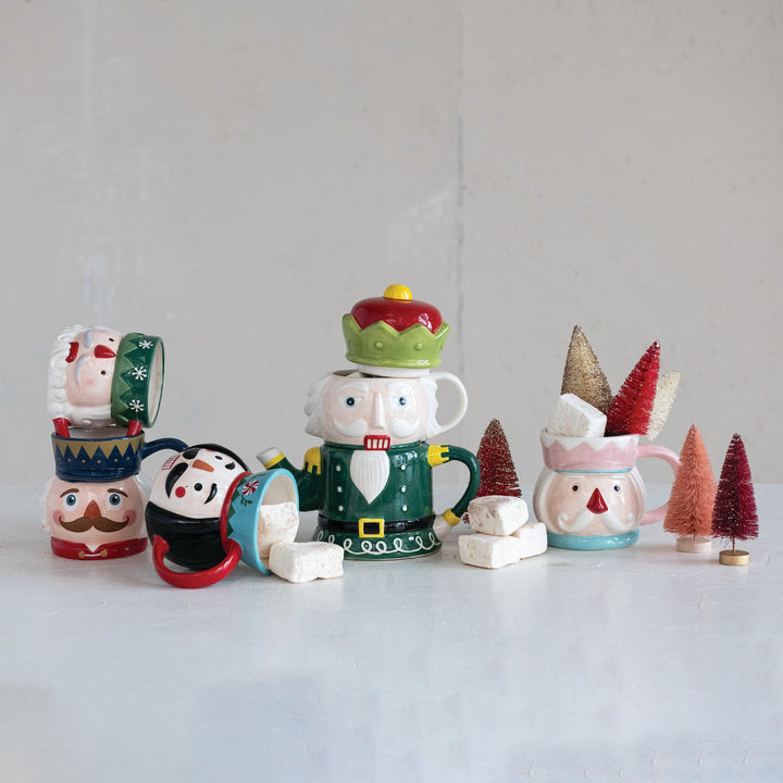 Hand-Painted Nutcracker Face Mug, 4 Styles - Something Splendid Co.