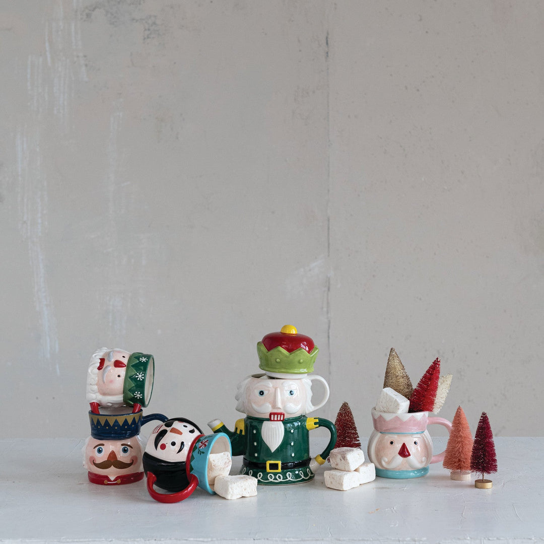 Hand-Painted Nutcracker Face Mug, 4 Styles - Something Splendid Co.