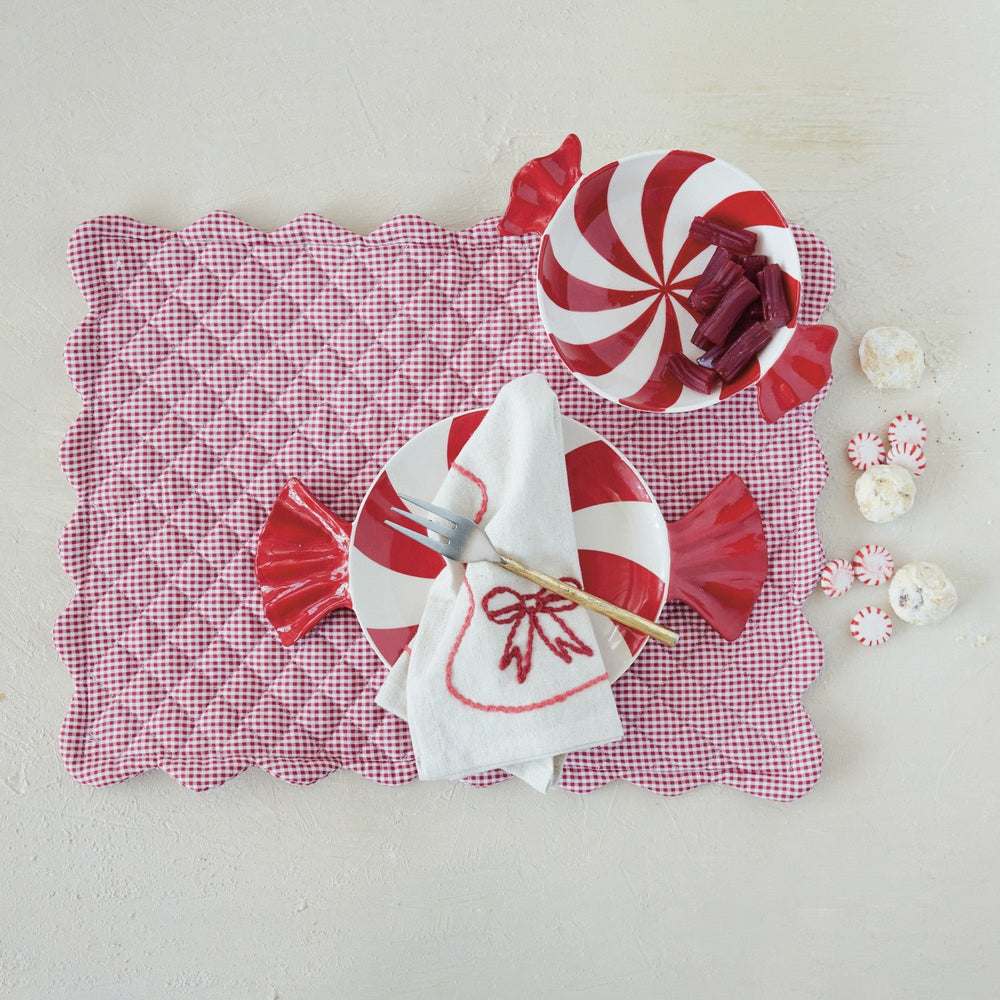 Hand-Painted Peppermint Candy Plate - Something Splendid Co.