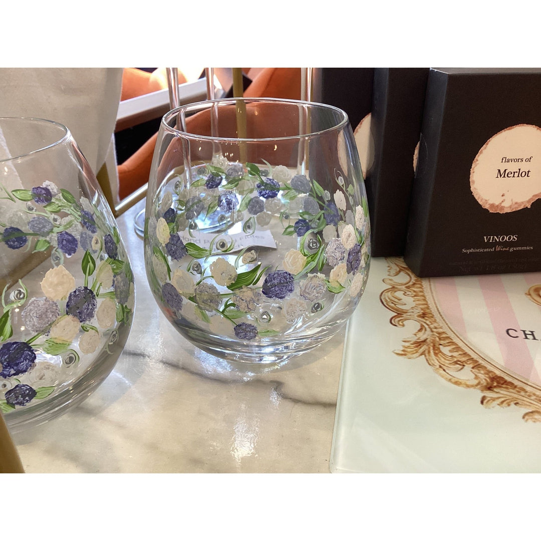 Hand Painted Stemless Wine Glass - Something Splendid Co.