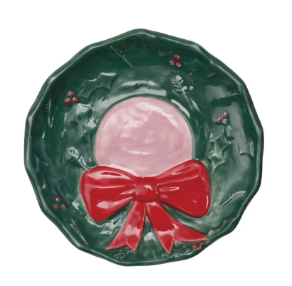 Hand - Painted Stoneware Holiday Icon Shaped Dish, 4 Styles - Something Splendid Co.