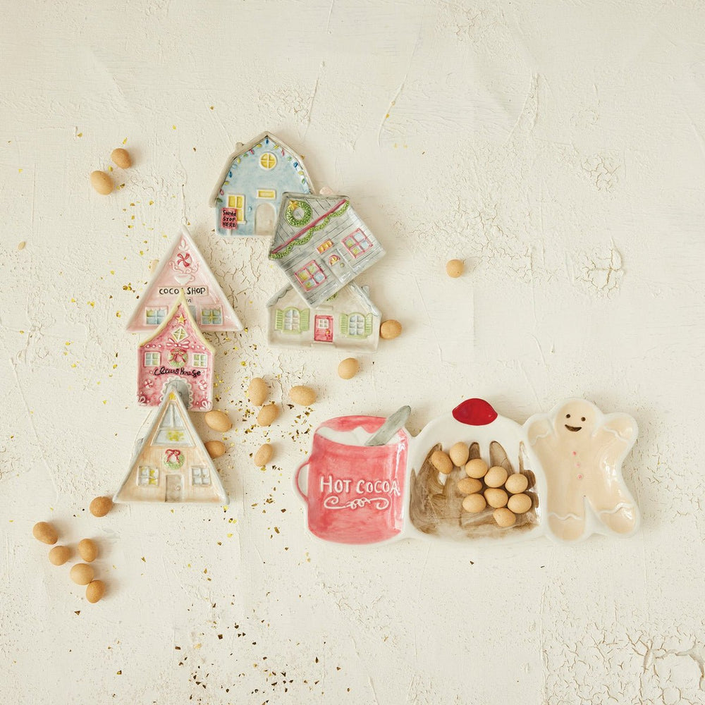 Hand - Painted Stoneware House Shaped Dishes, 6 Styles - Something Splendid Co.