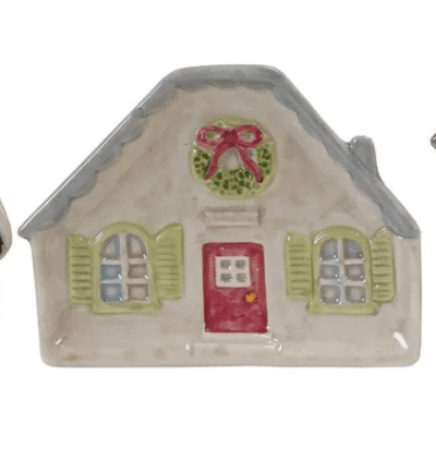 Hand - Painted Stoneware House Shaped Dishes, 6 Styles - Something Splendid Co.