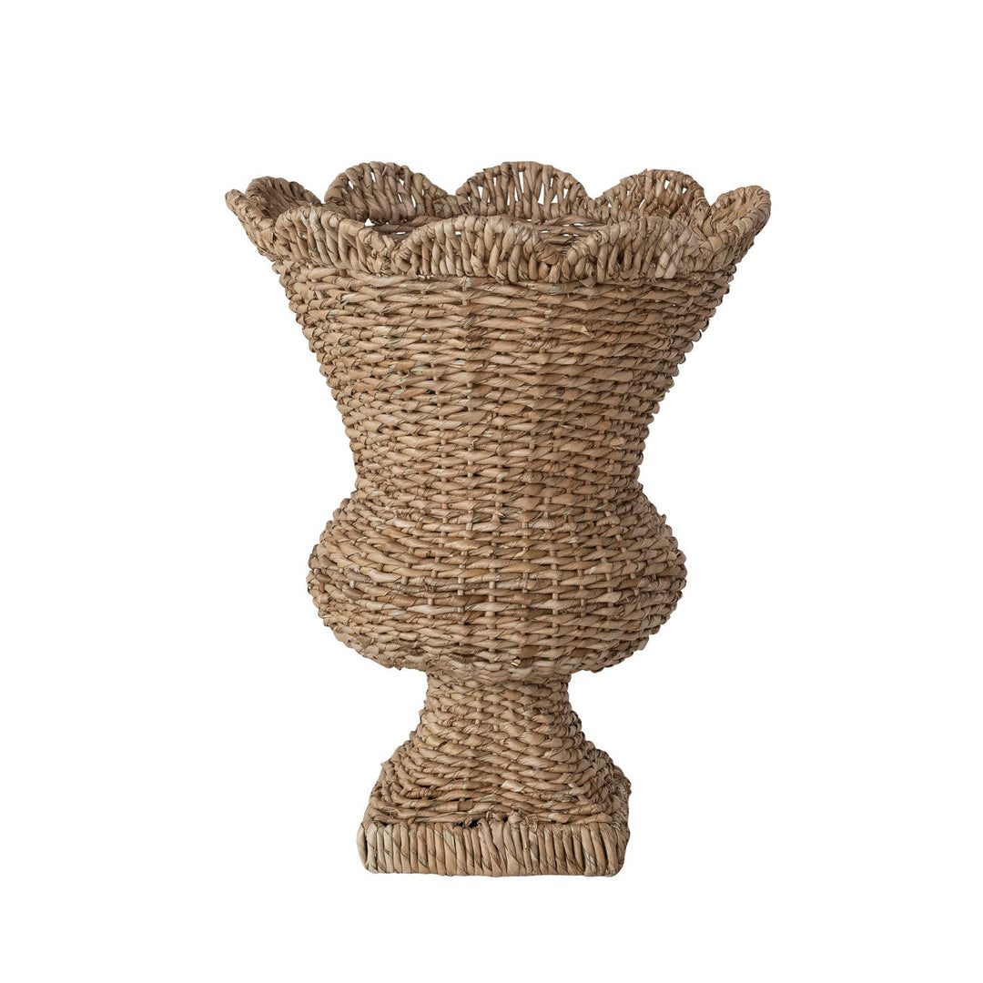 Hand-Woven Rattan Scalloped Urn, Natural - Something Splendid Co.
