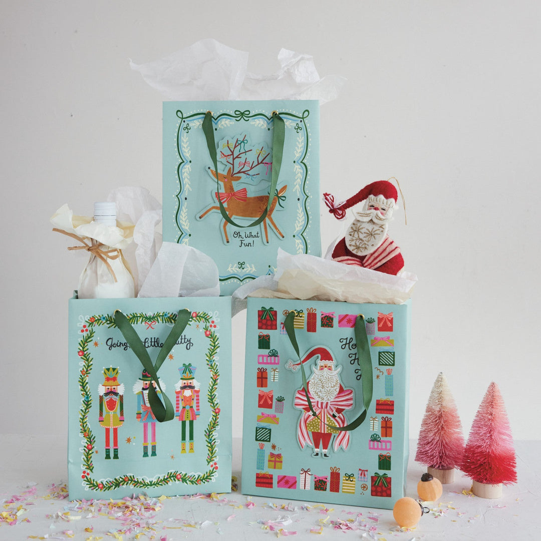 Handmade Printed Gift Bag with Ribbon Handles, 3 Styles - Something Splendid Co.