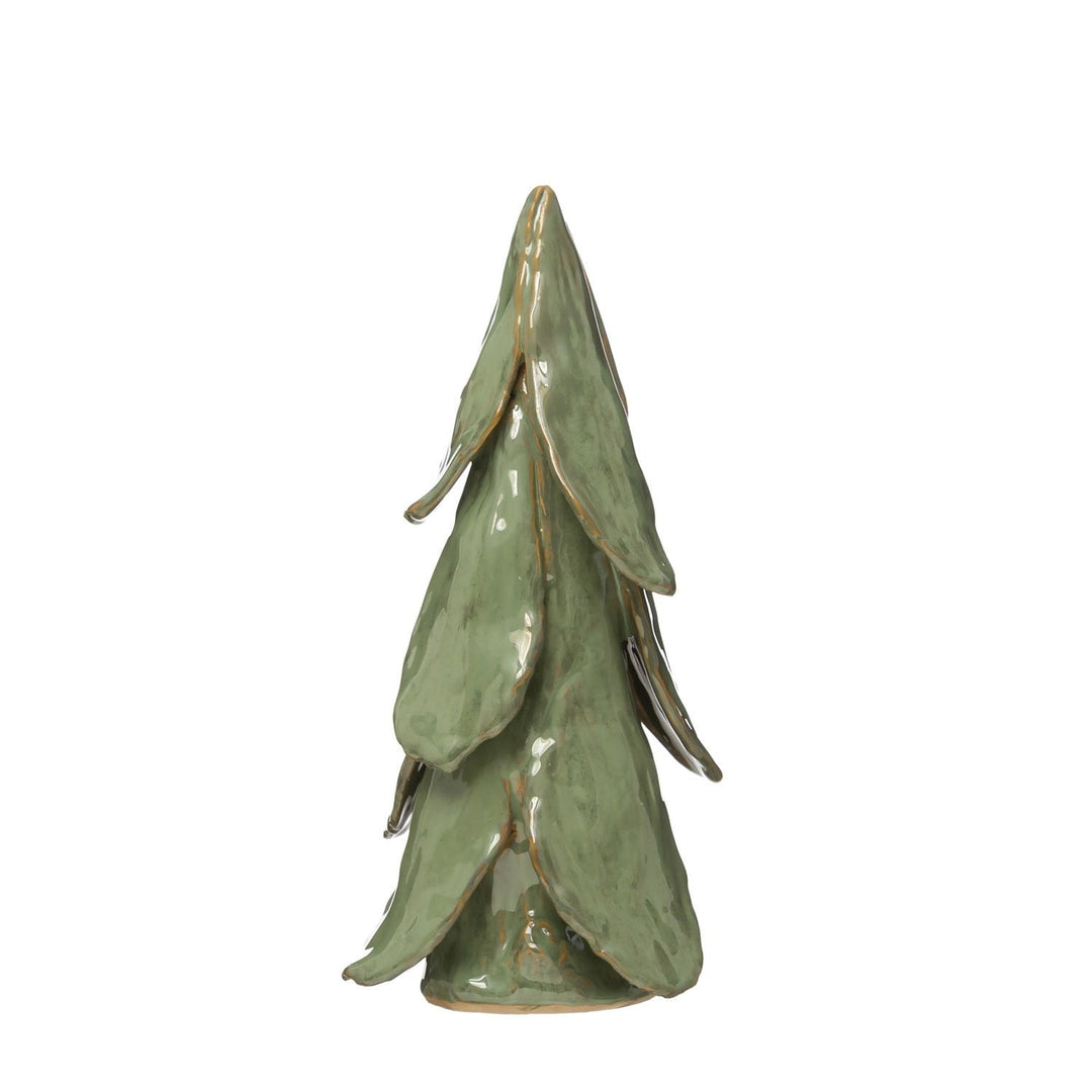 Handmade Stoneware Tree, Reactive Glaze, Mint Color | 5 - 1/2" Round x 11"H - Something Splendid Co.