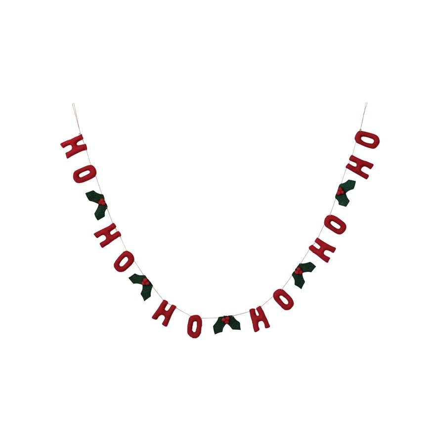 Handmade Wool Felt Garland "Ho Ho Ho" - Something Splendid Co.