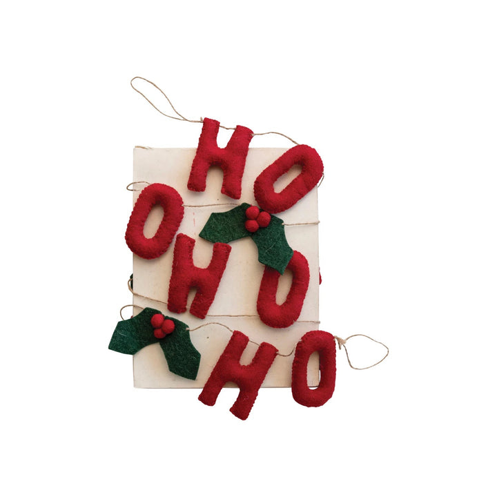 Handmade Wool Felt Garland "Ho Ho Ho" - Something Splendid Co.