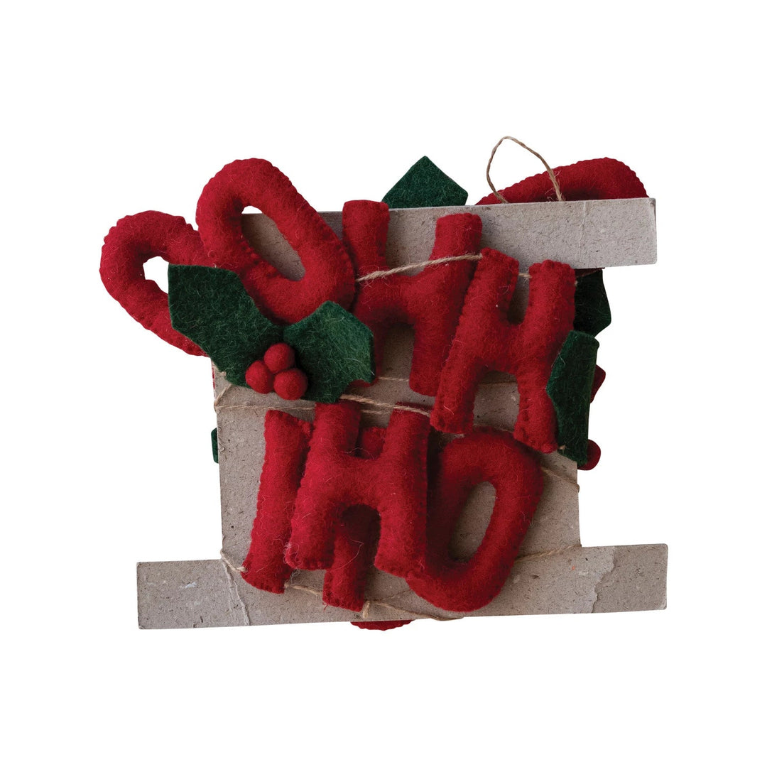 Handmade Wool Felt Garland "Ho Ho Ho" - Something Splendid Co.