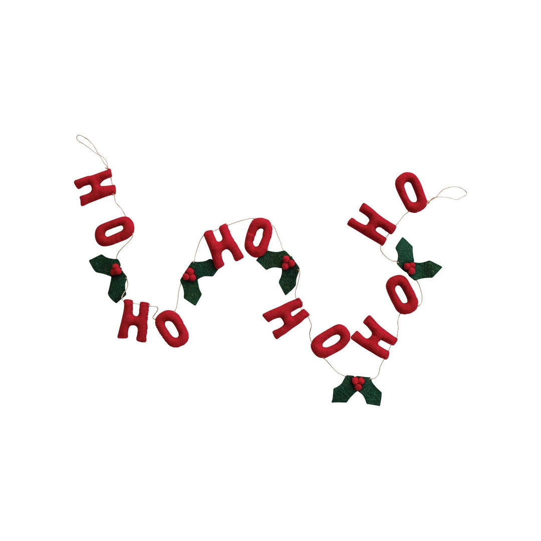 Handmade Wool Felt Garland "Ho Ho Ho" - Something Splendid Co.