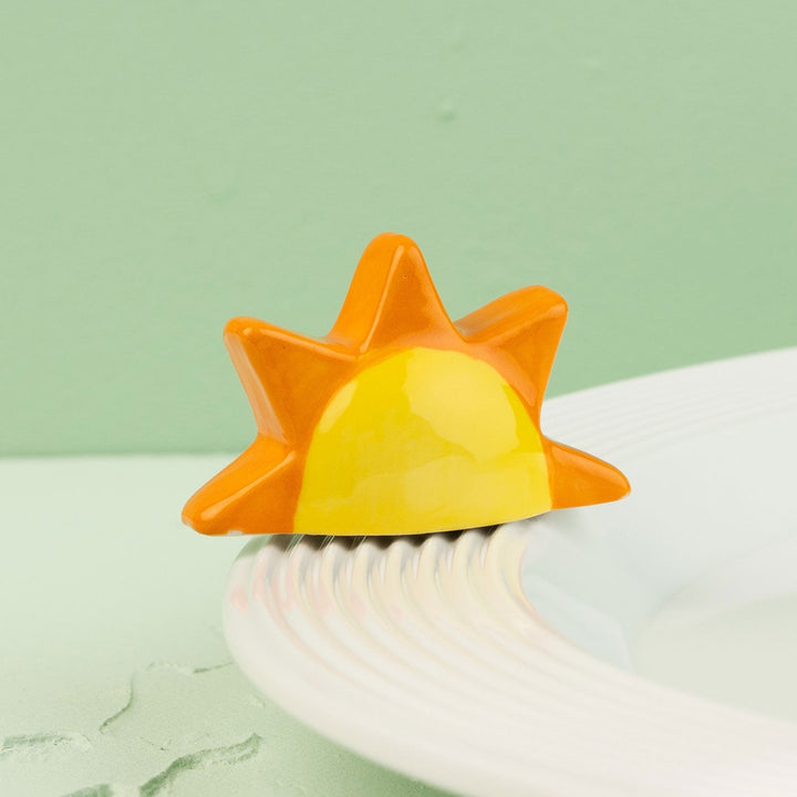 Here Comes the Sun Mini by Nora Fleming — hand-painted ceramic golden gradient sun