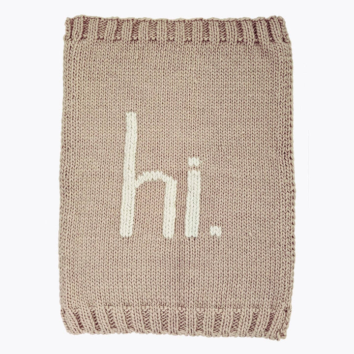 Hi Hand Knit Baby Blanket Pebble - Something Splendid Co.