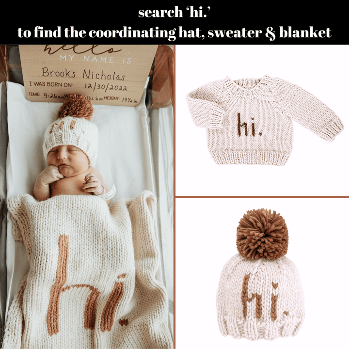 Hi. Hand Knit Baby Blanket Pecan - Something Splendid Co.
