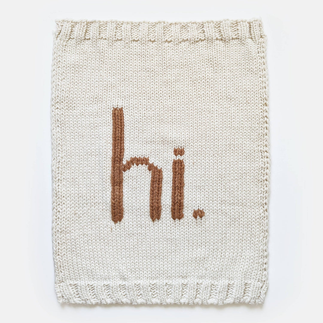 Hi. Hand Knit Baby Blanket Pecan - Something Splendid Co.
